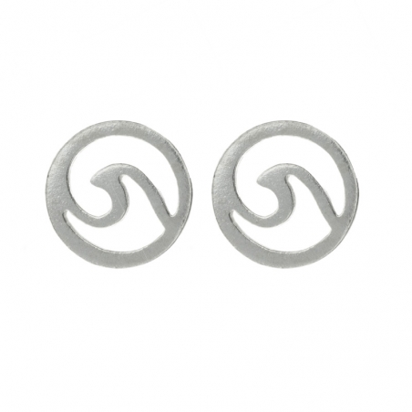 Pendientes ola de plata con mensaje positivo