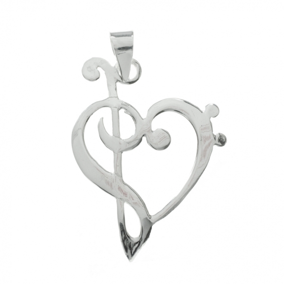 Colgante clave de Sol y Fa Plata de Ley