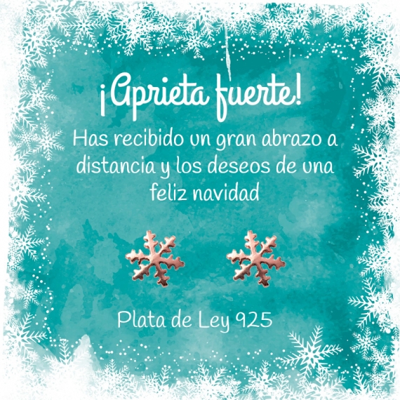 Pendientes Copo de Nieve rosé Plata de Ley