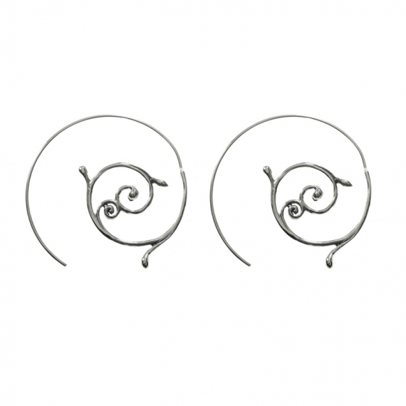 Pendientes Plata de Ley espiral balinesa
