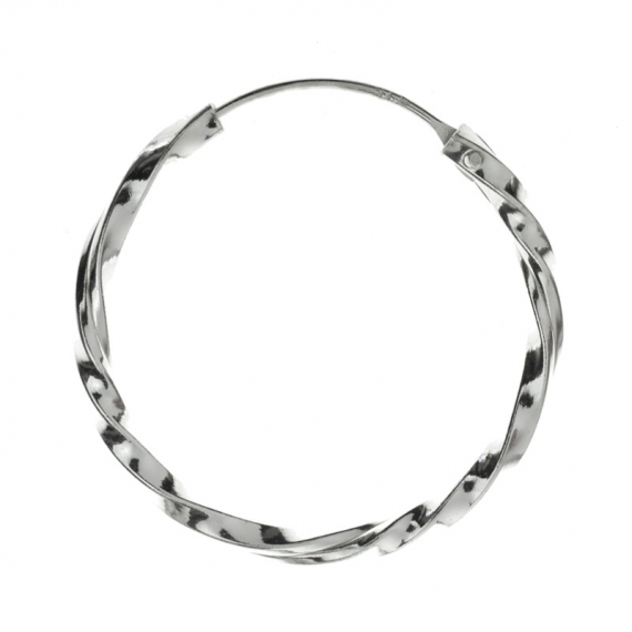 Pendientes aros retorcidos Plata de Ley 2