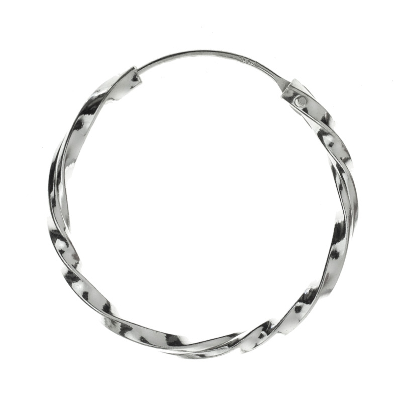 Pendientes aros retorcidos Plata de Ley