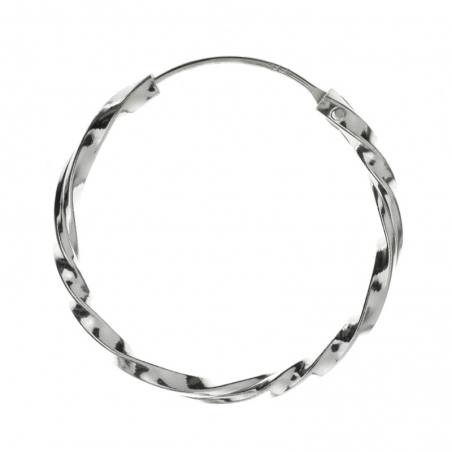 Pendientes aros retorcidos Plata de Ley