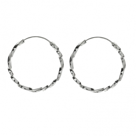 Pendientes aros retorcidos Plata de Ley
