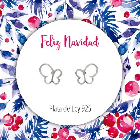 Pendientes mariposa Plata de Ley