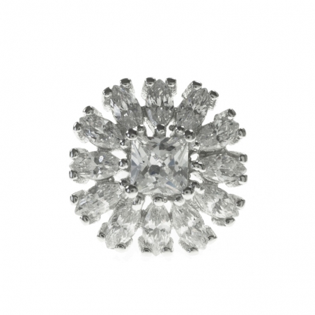 Pendientes flor de circonitas blancas