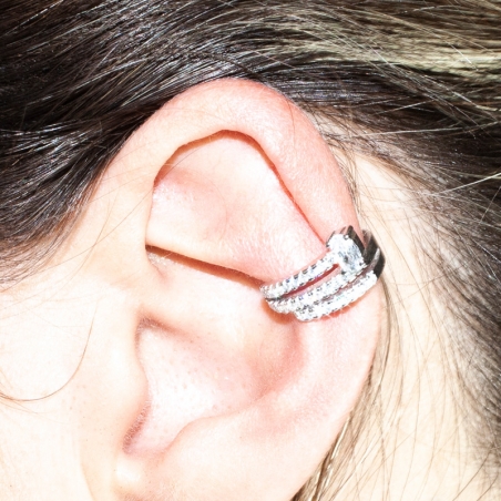 Pendiente ear cuff brillo Plata de Ley