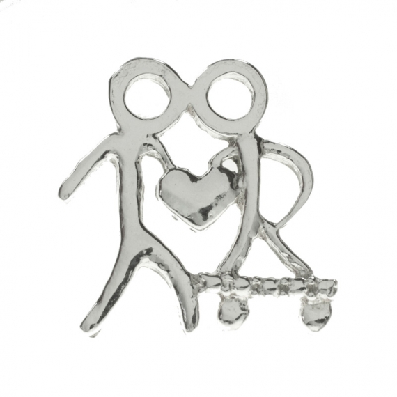 Pendientes pareja con corazón Plata de Ley 2