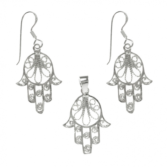 Conjunto mano de Fátima Plata de Ley