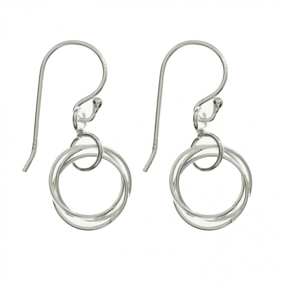 Pendientes círculos de la amistad Plata de Ley