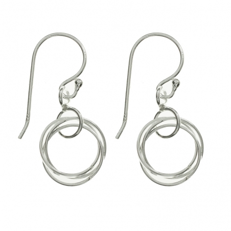 Pendientes círculos de la amistad Plata de Ley