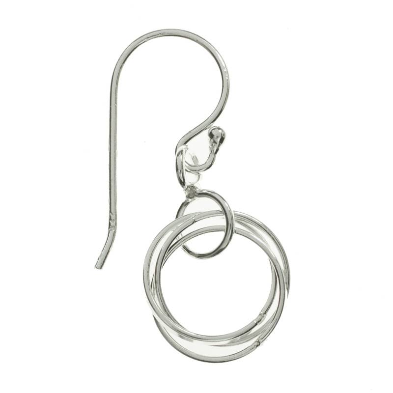 Pendientes círculos de la amistad Plata de Ley