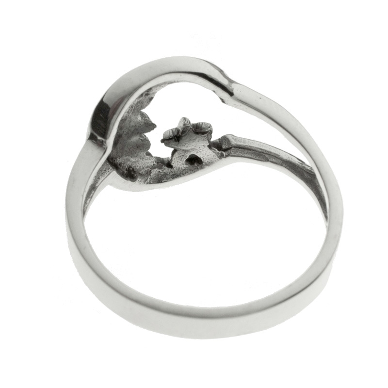 Anillo étnico luna y estrella Plata de Ley