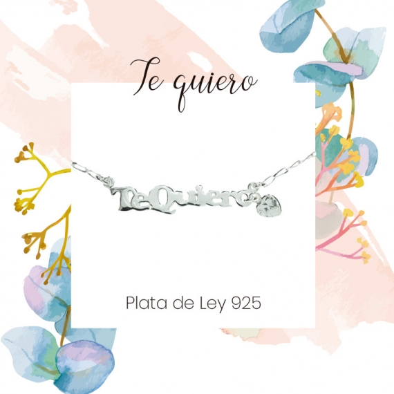 Collar texto Te Quiero Plata de Ley 2