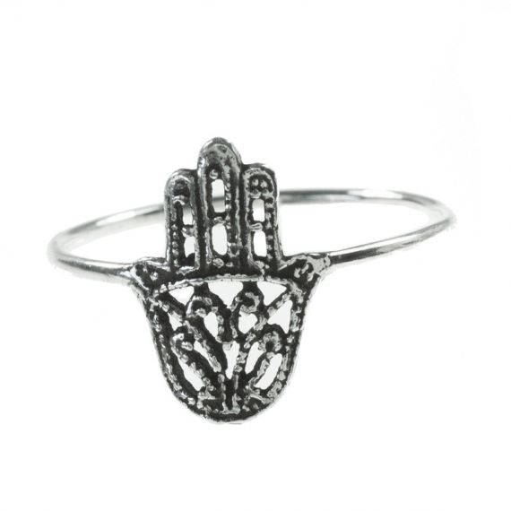 Anillo mano de Fátima envejecido Plata de Ley 925