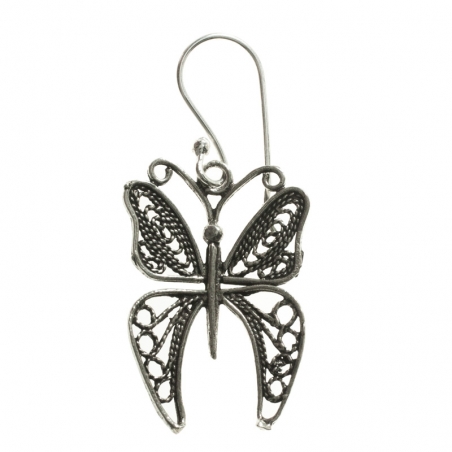 Pendientes largos mariposas Plata de Ley