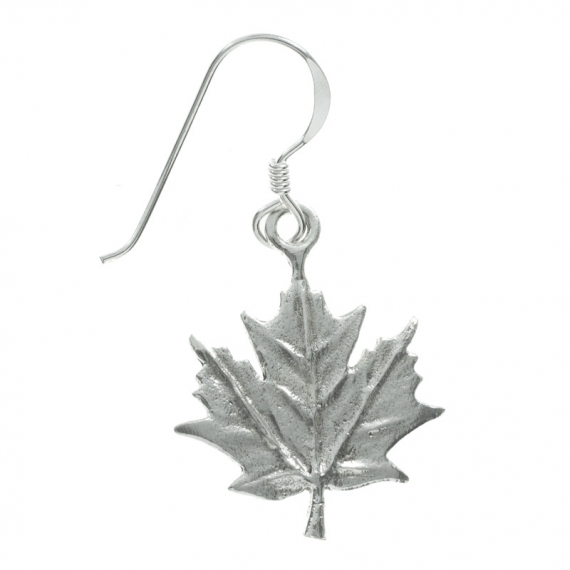 Pendientes hoja de Arce Plata de Ley 2