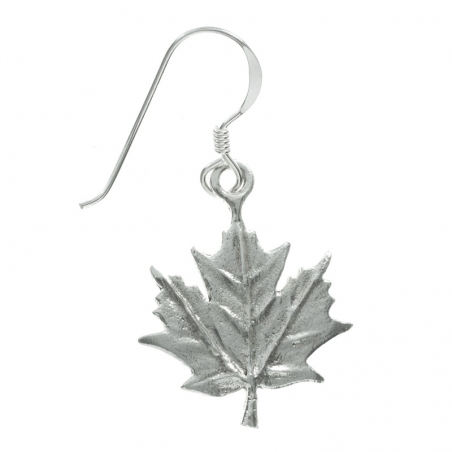 Pendientes hoja de Arce Plata de Ley