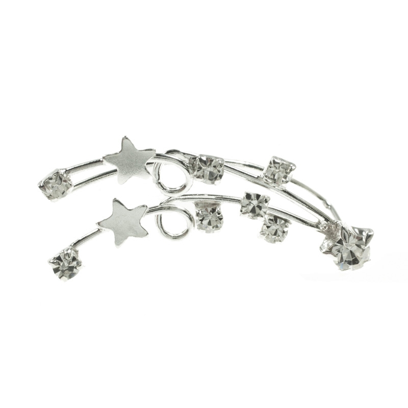 Climbers estrellas fugaces con circonitas Plata...