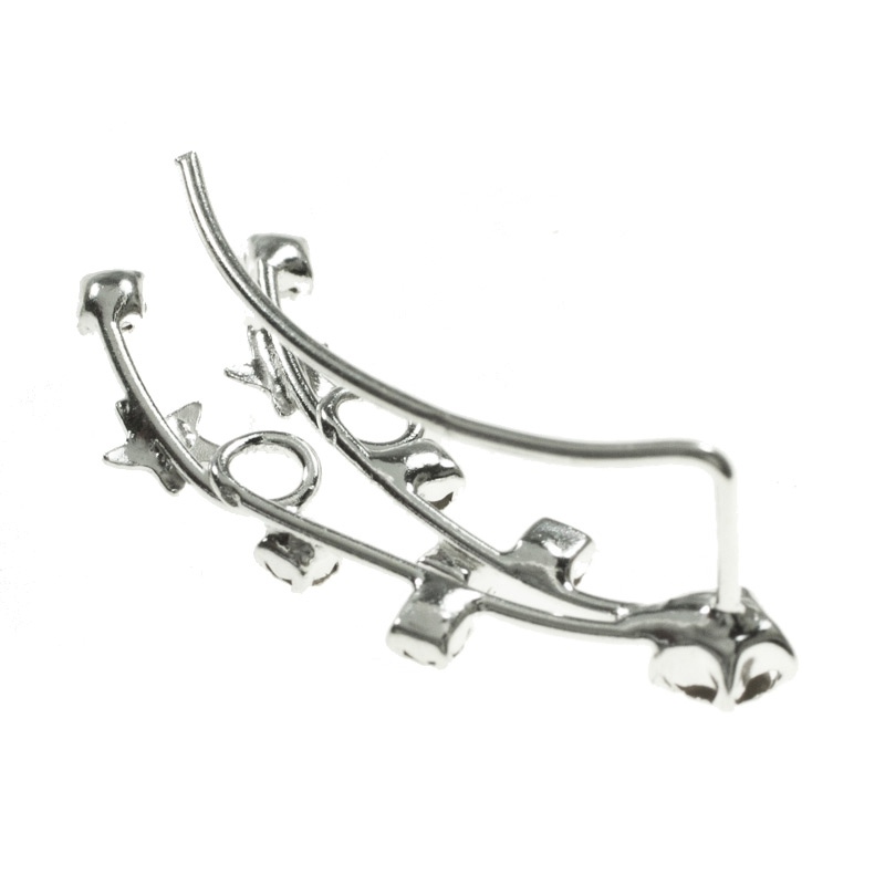 Climbers estrellas fugaces con circonitas Plata...