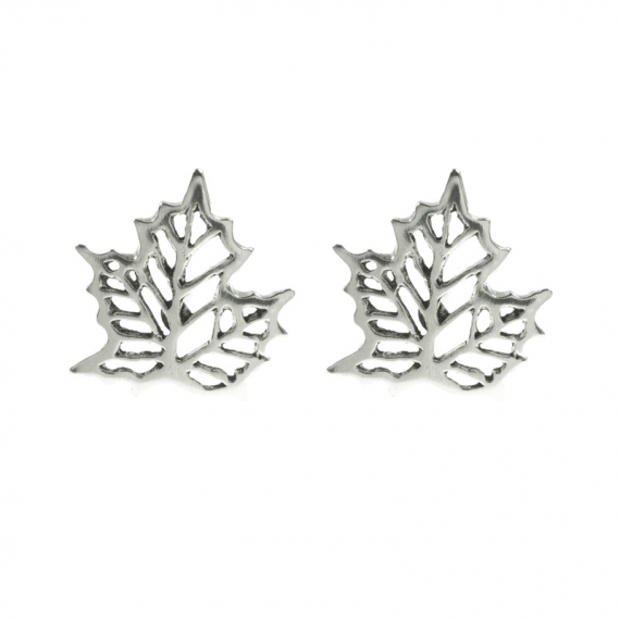 Pendientes esqueleto de hoja Plata de Ley