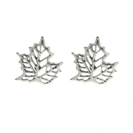 Pendientes esqueleto de hoja Plata de Ley