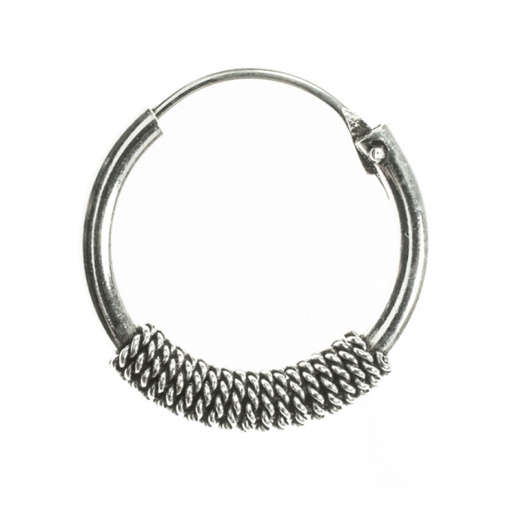 Aros Bali 18 mm cuerda Plata de Ley 2