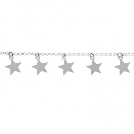Pulsera con estrellas colgantes Plata de Ley