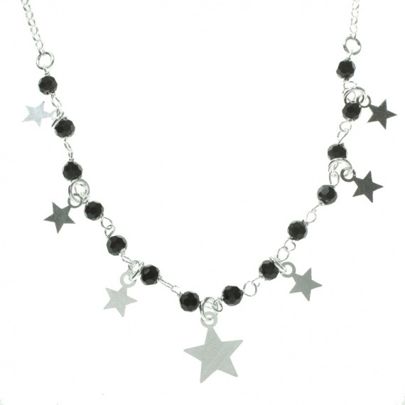 Collar con cristales Swarovski facetados y estrellas