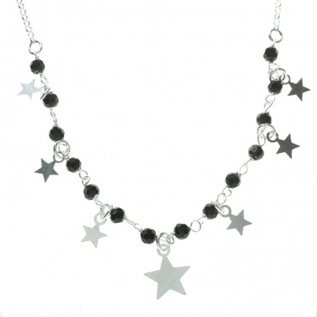 Collar con cristales Swarovski facetados y estrellas