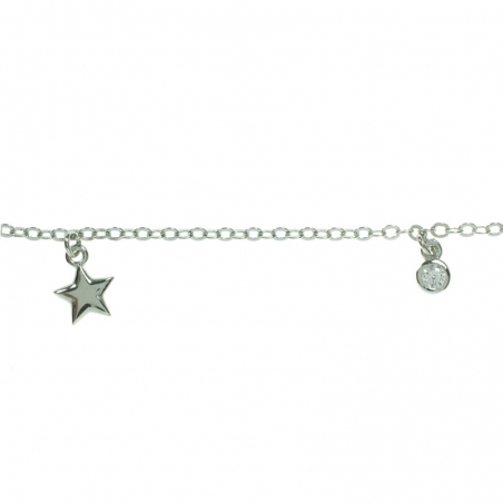 Collar con mini puntos de luz y estrellas Plata de Ley