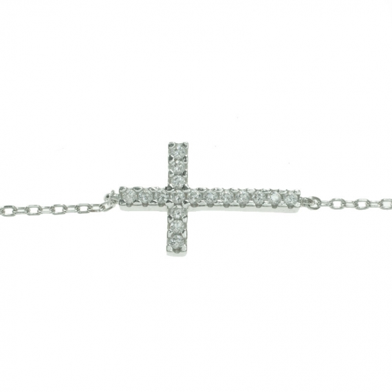 Collar entrepiezas doble cruz Plata de Ley 2