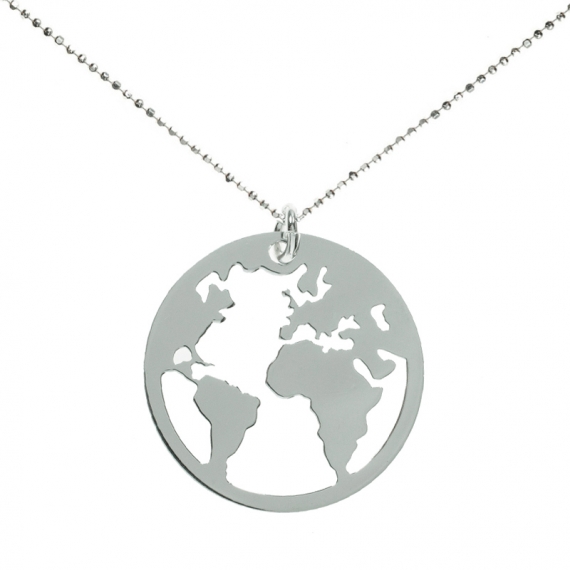 Colgante Mundo Plata de Ley