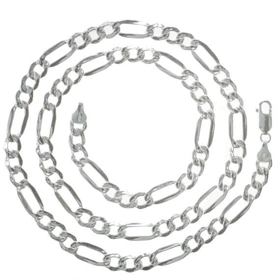 Collar hombre eslabón 3x1 Plata de Ley