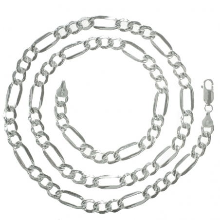 Collar hombre eslabón 3x1 Plata de Ley