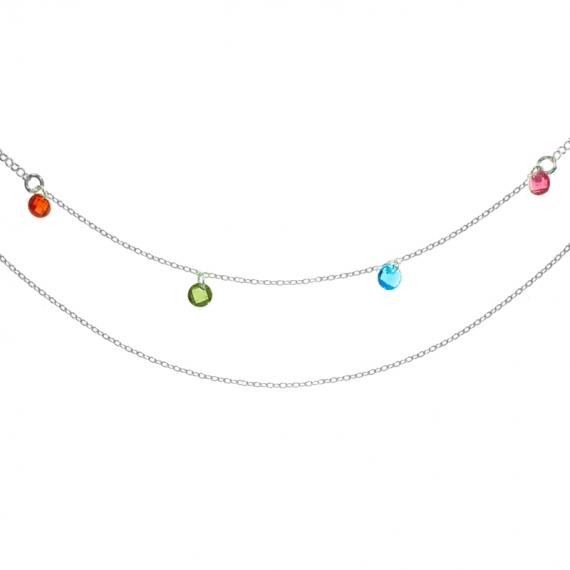 Collar doble con Swarovski Plata de Ley