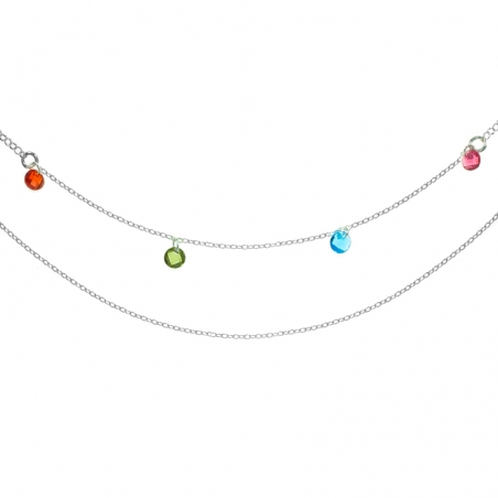 Collar doble con Swarovski Plata de Ley