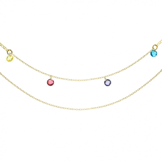 Collar doble con Swarovski Plata de Ley 2