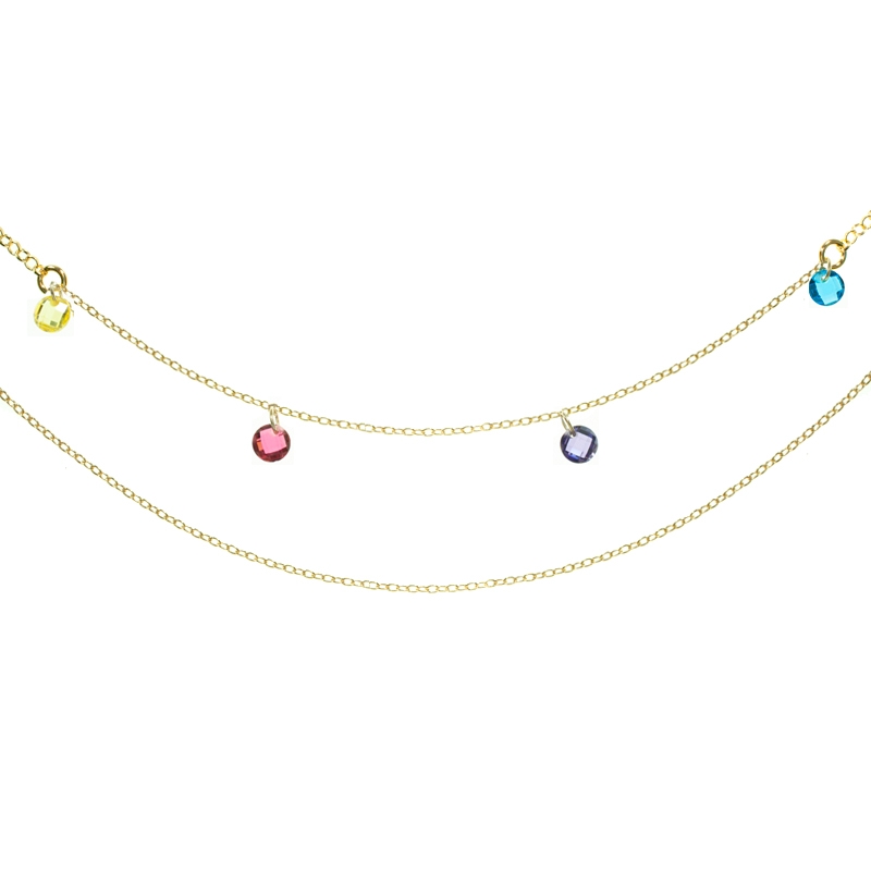 Collar doble con Swarovski Plata de Ley