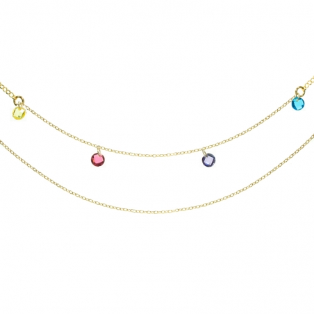 Collar doble con Swarovski Plata de Ley