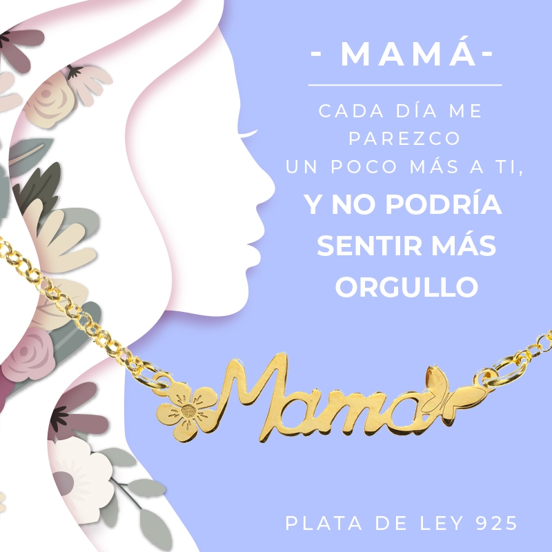 Collar Mamá Plata de Ley