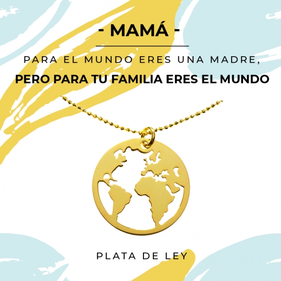 Collar Mundo con mensaje para mamá