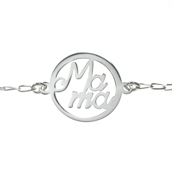 Pulsera Mamá Plata de Ley con mensaje 2