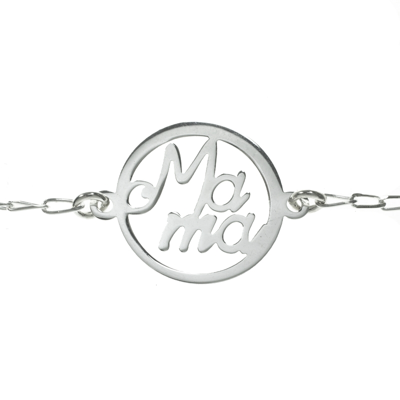 Pulsera Mamá Plata de Ley con mensaje