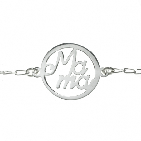 Pulsera Mamá Plata de Ley con mensaje