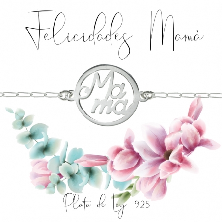 Pulsera Mamá Plata de Ley con mensaje