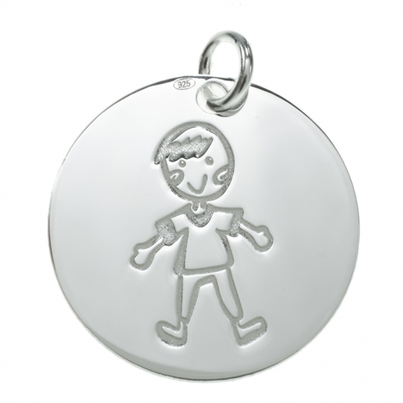 Colgante chapa Plata de Ley lisa niño