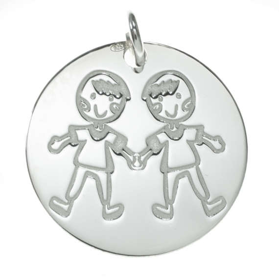 Colgante chapa Plata de Ley niño niño