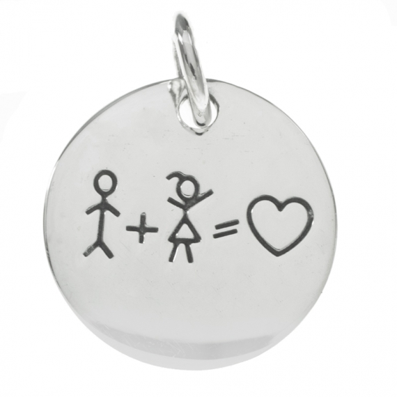 Colgante amor grabado Plata de Ley