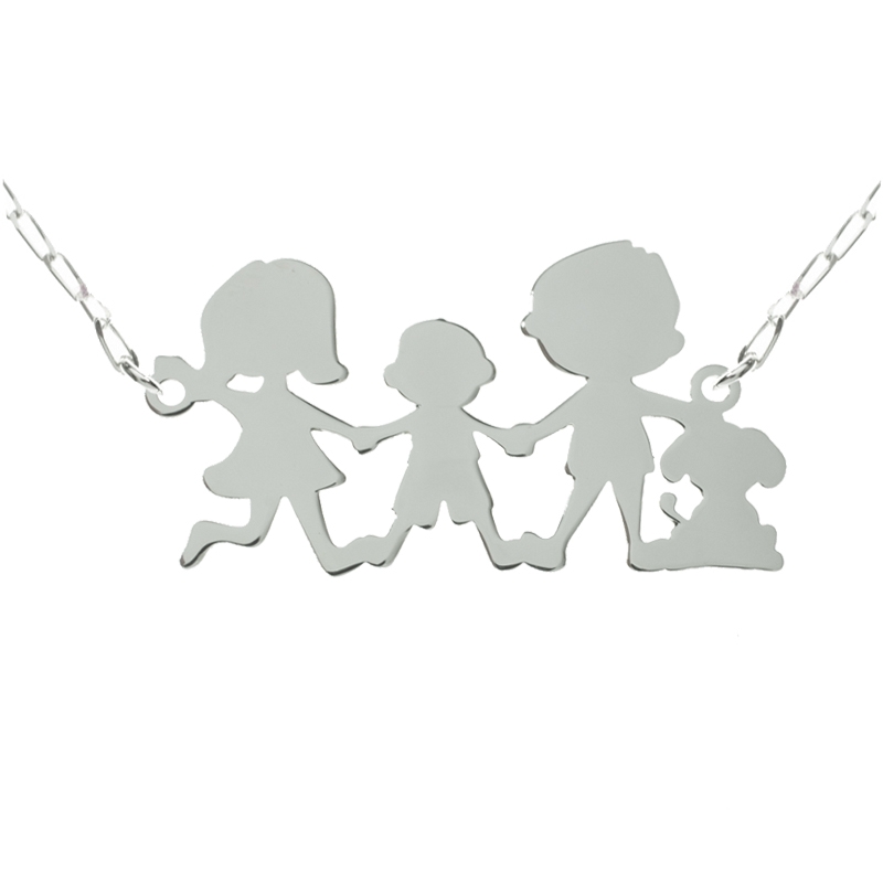 Collar Familia niño Plata de Ley